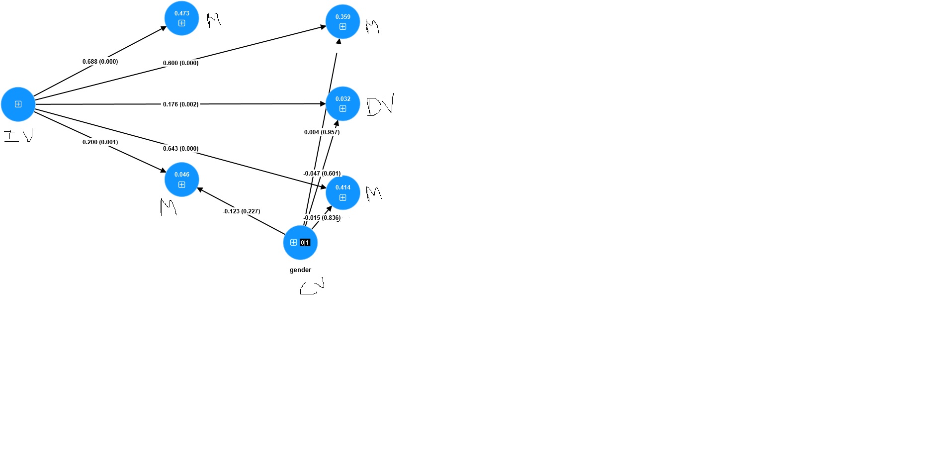 direct relationship SEM model